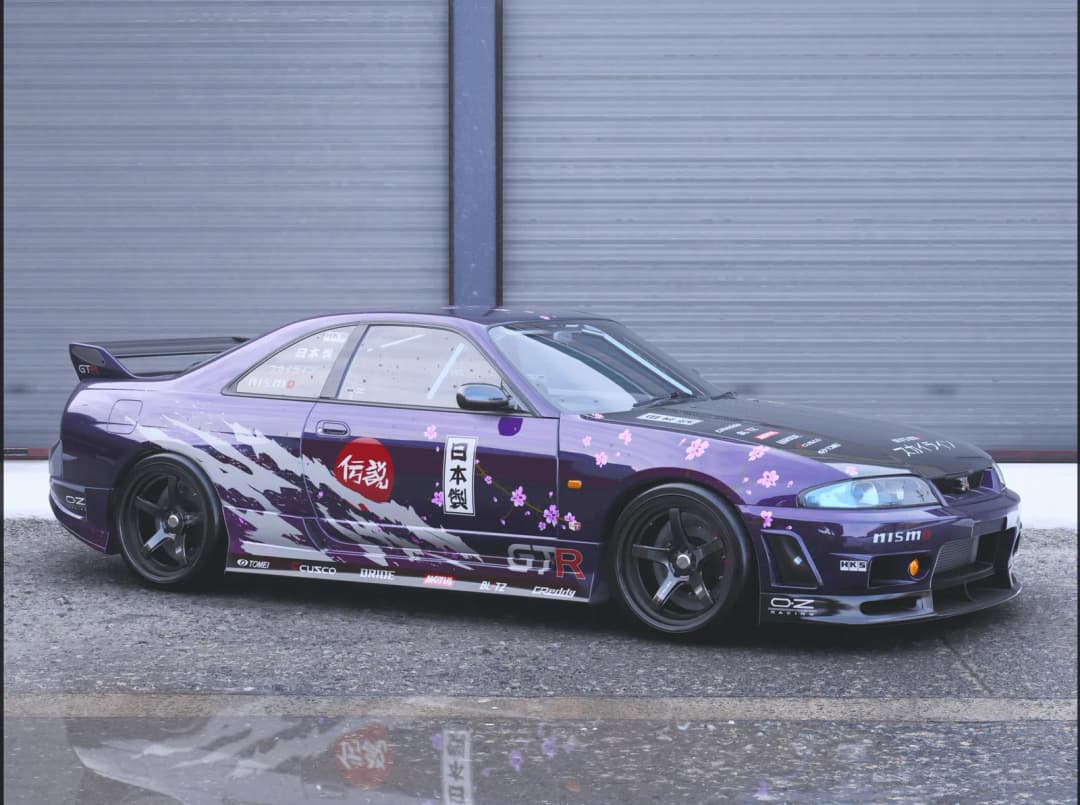 Nissan GT-R R33 Purple Midnight JDM Style