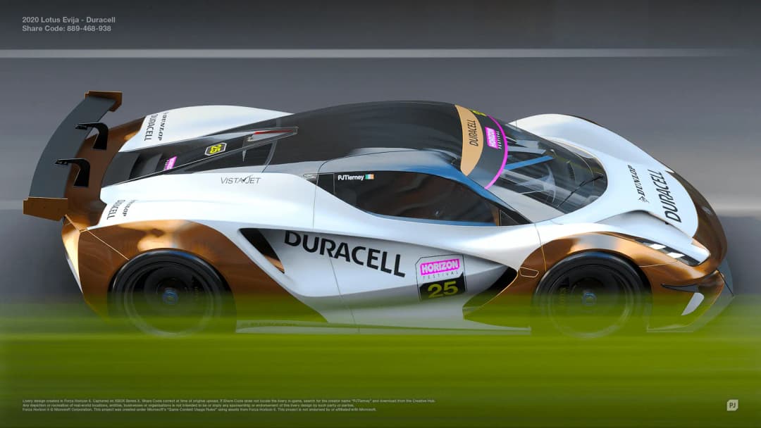 2020 Lotus #25 Duracell Evija