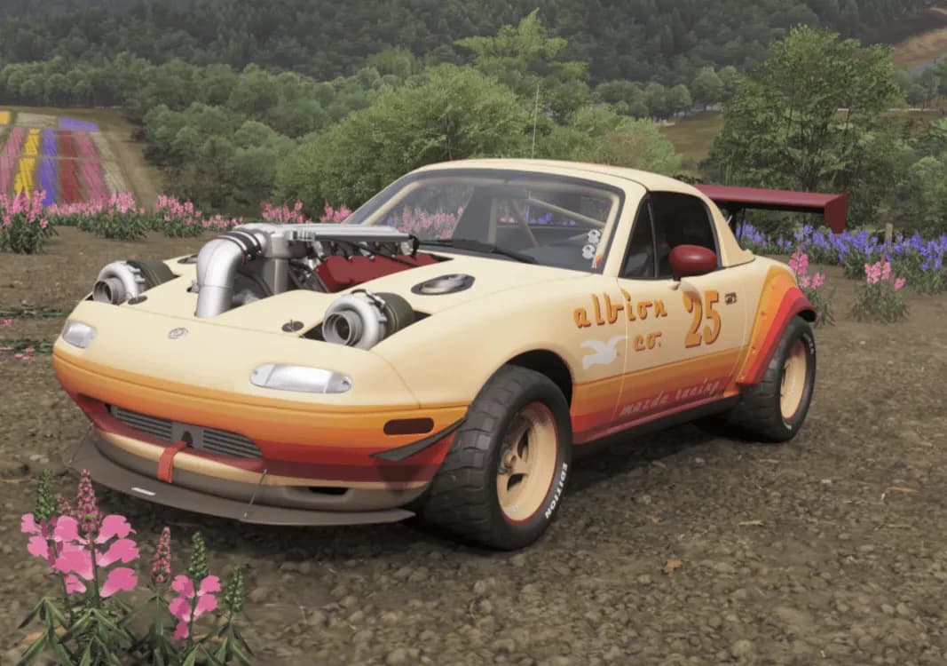 Mazda MX-5 Miata FE 70s racer