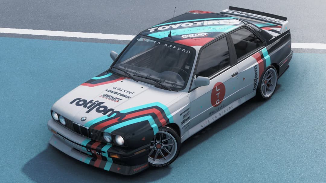 This design was created for the 1988 BMW M3. While the paintwork features plenty
