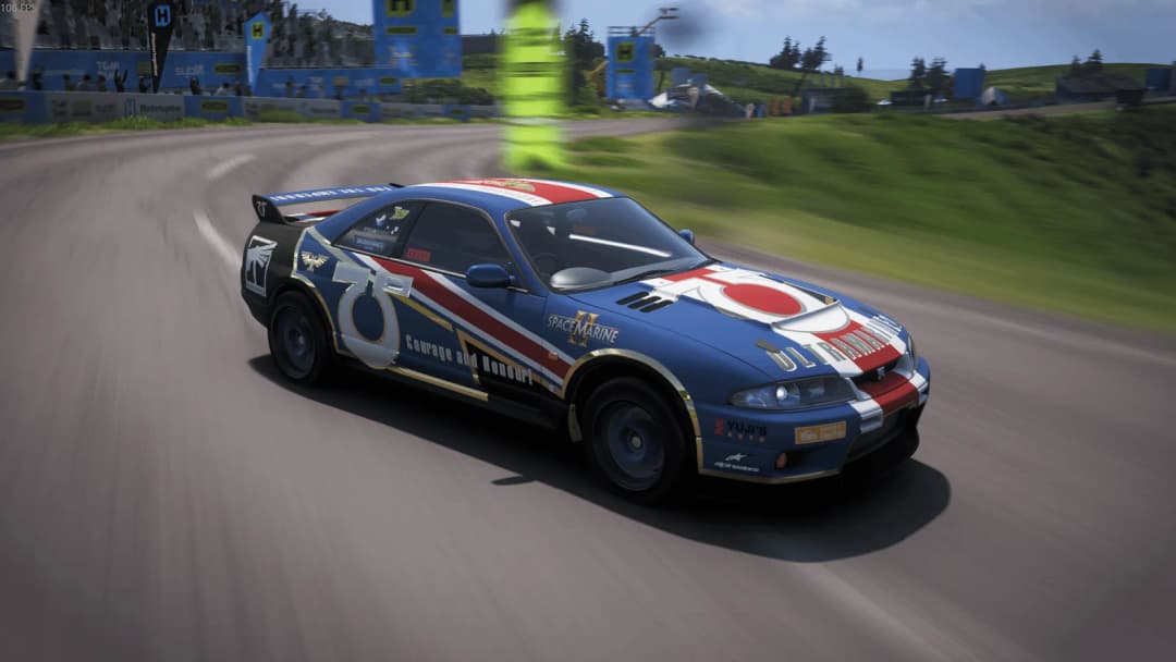 Nissan Skyline GT-R V-SPEC 1997 | Warhammer 40,000 Space Marine 2 Ultramarines