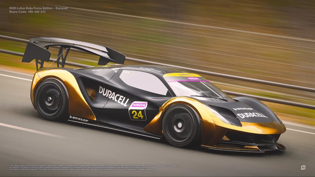 2020 Lotus #24 Duracell Evija Forza Edition